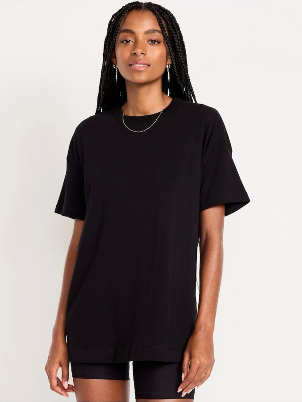 Old Navy Black Oversized EveryWear Short-Sleeve Crewneck Tee